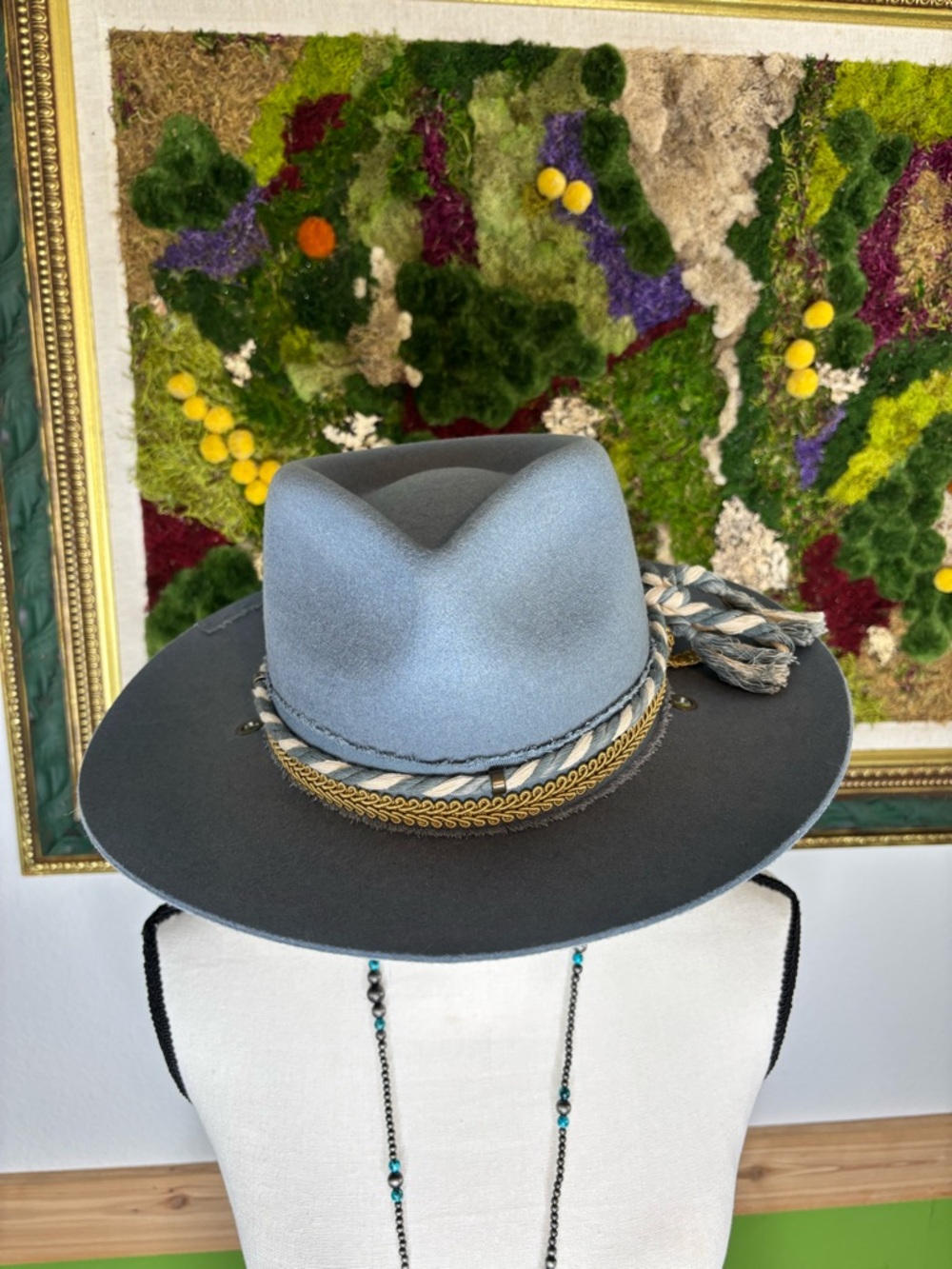 NWOT Gigi Pip Denim Daydreams Fedora Hat - Picture 9 of 12
